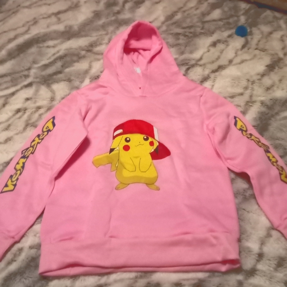 New, Pikachu hoodie, pink
